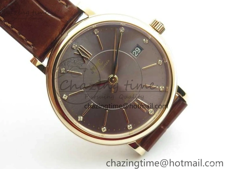 MIROTIME 0313 Portofino 37mm RG V7F 1:1 Best Edition Gray Dial on Deep Brown Leather Strap A SunProtective 7090